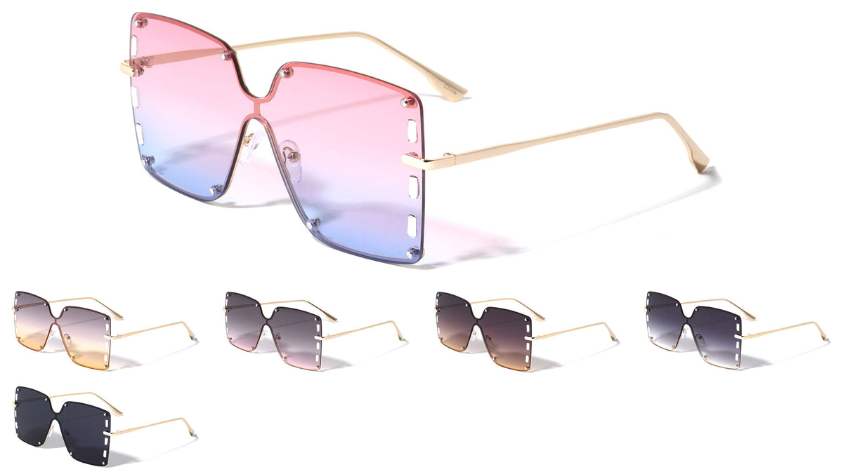 Oversized Rimless Butterfly Fashion Wholesale Sunglasses