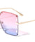 Oversized Rimless Butterfly Fashion Wholesale Sunglasses
