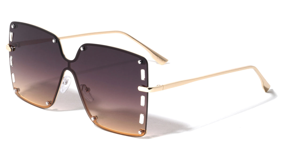 Oversized Rimless Butterfly Fashion Wholesale Sunglasses