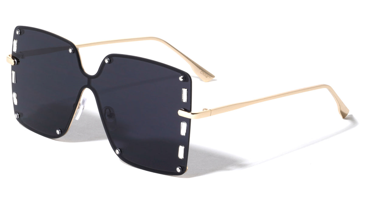 Oversized Rimless Butterfly Fashion Wholesale Sunglasses