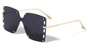 Oversized Rimless Butterfly Fashion Wholesale Sunglasses