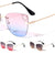 Heart Rhinestone Rimless Cat Eye Wholesale Sunglasses