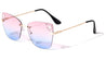 Heart Rhinestone Rimless Cat Eye Wholesale Sunglasses
