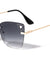 Heart Rhinestone Rimless Cat Eye Wholesale Sunglasses