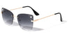 Heart Rhinestone Rimless Cat Eye Wholesale Sunglasses