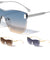 Oversized Rimless Beveled Butterfly Wholesale Sunglasses