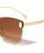 Oversized Rimless Beveled Butterfly Wholesale Sunglasses
