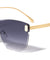 Oversized Rimless Beveled Butterfly Wholesale Sunglasses