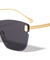 Oversized Rimless Beveled Butterfly Wholesale Sunglasses
