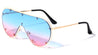 Oversized Rimless Shield Outline Frame Wholesale Sunglasses
