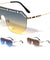 Rimless Shield Flat Top Wholesale Sunglasses