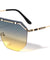 Rimless Shield Flat Top Wholesale Sunglasses