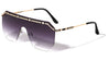 Rimless Shield Flat Top Wholesale Sunglasses