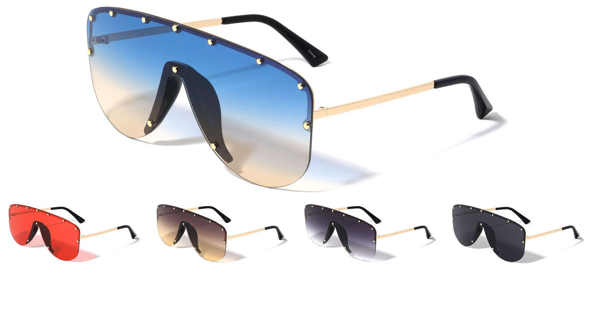 Oversized Round One Piece Shield Wholesale Sunglasses