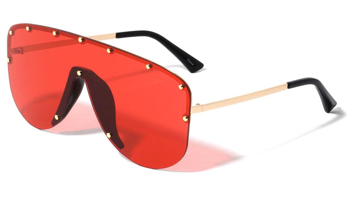 Oversized Round One Piece Shield Wholesale Sunglasses