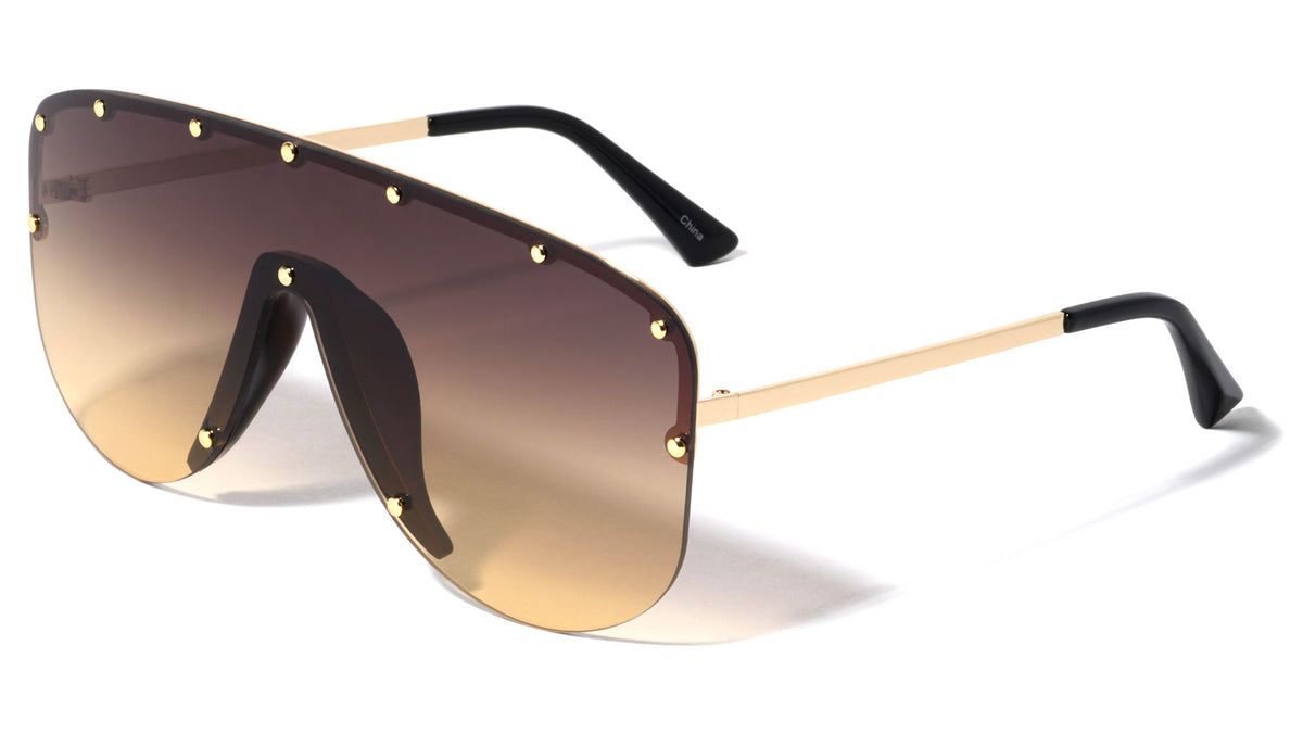 Oversized Round One Piece Shield Wholesale Sunglasses