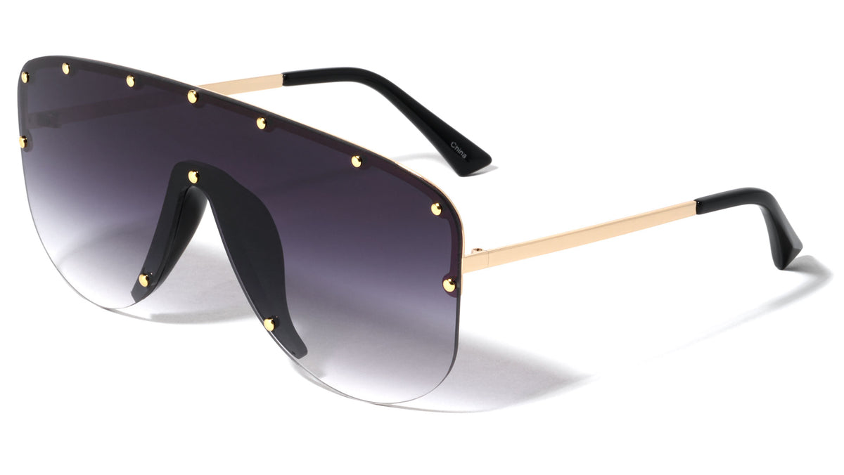 Oversized Round One Piece Shield Wholesale Sunglasses