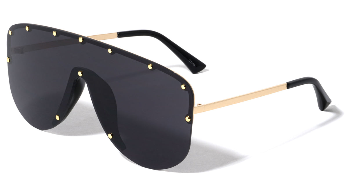 Oversized Round One Piece Shield Wholesale Sunglasses