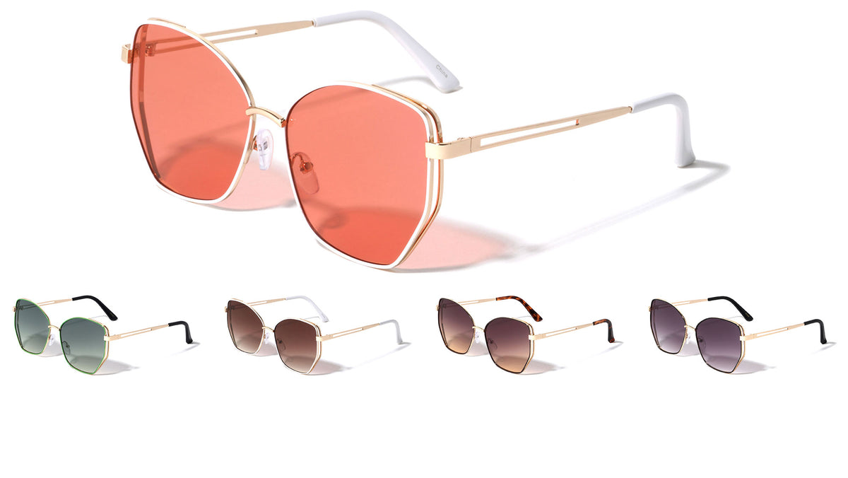 Angled Cat Eye Cut Out Frame Wholesale Sunglasses