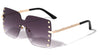 Rimless Riveted Butterfly Wholesale Sunglasses