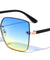 Rimless Flat Square Butterfly Wholesale Sunglasses