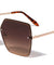 Rimless Diamond Edge Cut Butterfly Wholesale Sunglasses