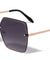 Rimless Diamond Edge Cut Butterfly Wholesale Sunglasses