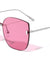 Rimless One Piece Shield Cat Eye Wholesale Sunglasses