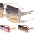 Oversized Semi Rimless Side Glitter Butterfly Wholesale Sunglasses