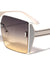 Oversized Semi Rimless Side Glitter Butterfly Wholesale Sunglasses