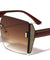 Oversized Semi Rimless Side Glitter Butterfly Wholesale Sunglasses