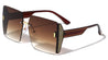 Oversized Semi Rimless Side Glitter Butterfly Wholesale Sunglasses