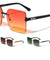 Rhinestone Temple Rimless Square Wholesale Sunglasses