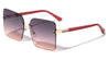 Rhinestone Temple Rimless Square Wholesale Sunglasses