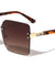 Rhinestone Temple Rimless Square Wholesale Sunglasses