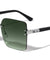 Rhinestone Temple Rimless Square Wholesale Sunglasses