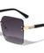 Rhinestone Temple Rimless Square Wholesale Sunglasses