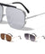 Bridgeless Side Lens Shield Geometric Aviators Wholesale Sunglasses
