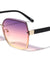 Extended Rimless Lens Fashion Butterfly Wholesale Sunglasses