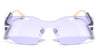 Rimless One Piece Shield Lens Geometric Cat Eye Wholesale Sunglasses
