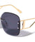 Geometric Temple Cutout Rimless Diamond Edge Butterfly Wholesale Sunglasses