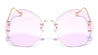 Color Lens Oversized Rimless Geometric Round Wholesale Sunglasses