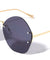 Color Lens Oversized Rimless Geometric Round Wholesale Sunglasses