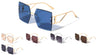 Geometric Temple Cutout Rimless Diamond Edge Square Wholesale Sunglasses