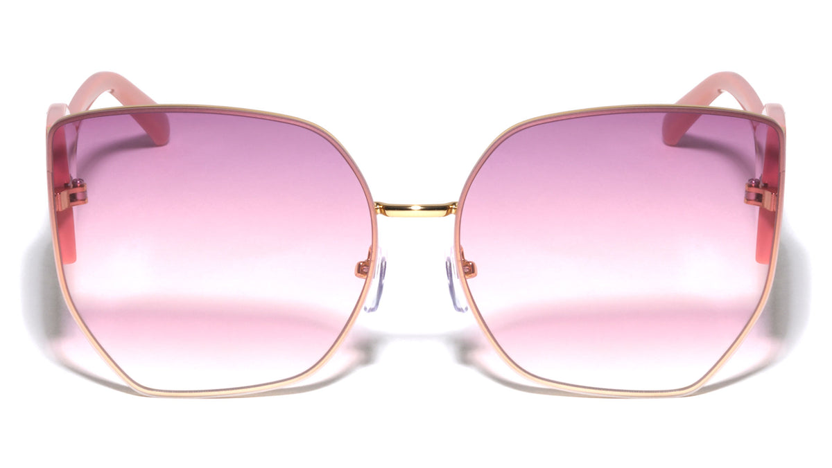 Oversized Temple Glitter Accent Fashion Cat Eye Wholesale Sunglasses
