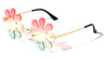 Oceanic Color Rimless Fashion Flower Shape Wholesale Sunglasses