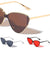 Rimless Corner One Piece Shield Lens Fashion Cat Eye Wholesale Sunglasses
