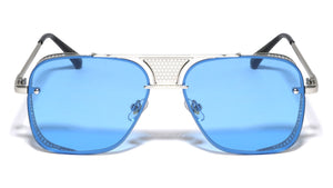 Cutout Barrel Rim Modern Squared Aviators Wholesale Sunglasses