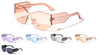 Crystal Color Frame Two Line Temple Shield Lens Cat Eye Wholesale Sunglasses
