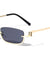 Floating Rimless Lens Infinity Hinge Fashion Rectangle Wholesale Sunglasses